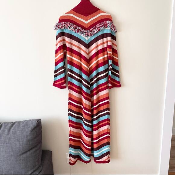 Hayley Menzies Multicolor Sunset Striped Knit Cardigan Duster Sweater Size M - Picture 10 of 11